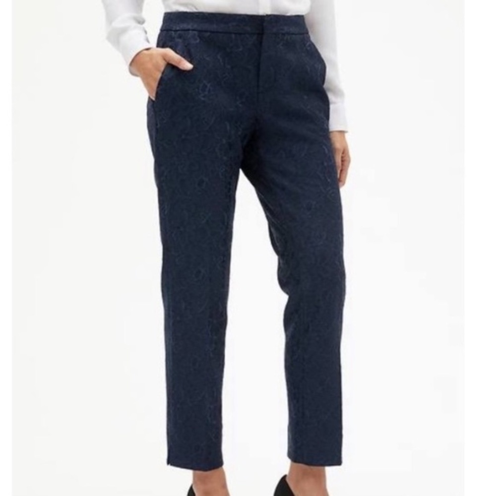 Banana Republic Sloan Lace Overlay Dress Pants Classic Navy 0